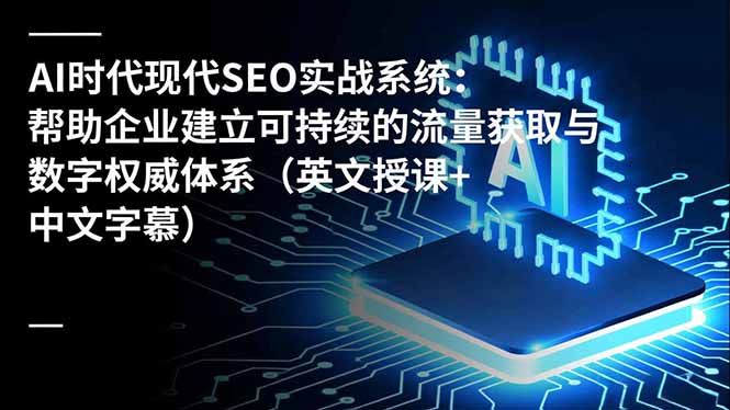 AI时代现代SEO实战系统：帮助企业建立可持续的流量获取与数字权威体系(英文授课+中文字幕